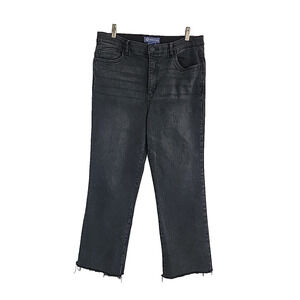 Democracy Ab-Solution Straight Leg Jeans Women’s 14 Gray High Rise Raw Hem